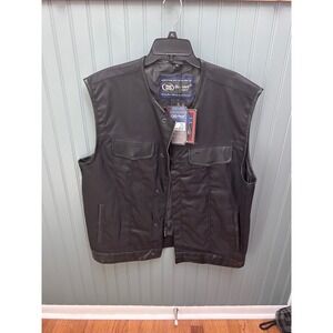 Daniel Smart Mens Black Textile Motorcycle Vest Concealed Carry DS687 3XL NEW